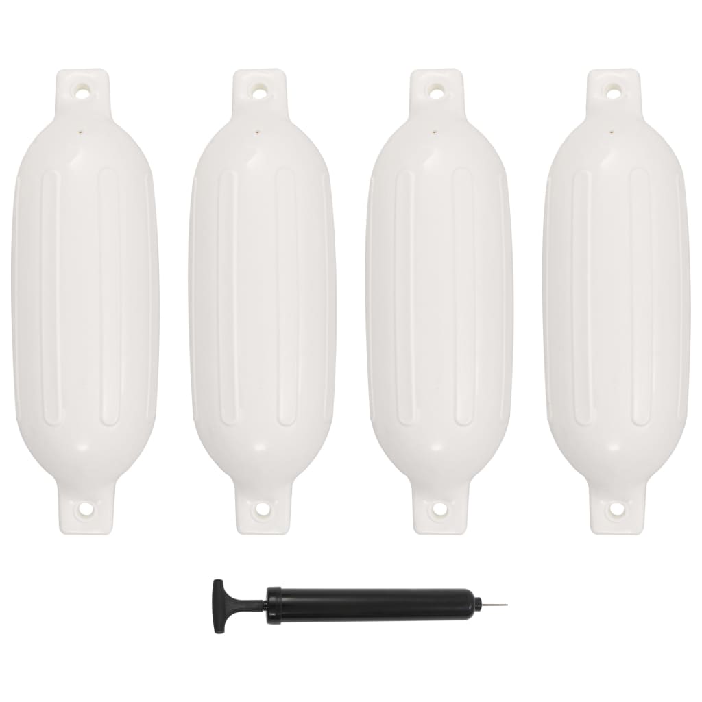 Baloane de acostare, 4 buc., alb, 58,5 x 16,5 cm, PVC