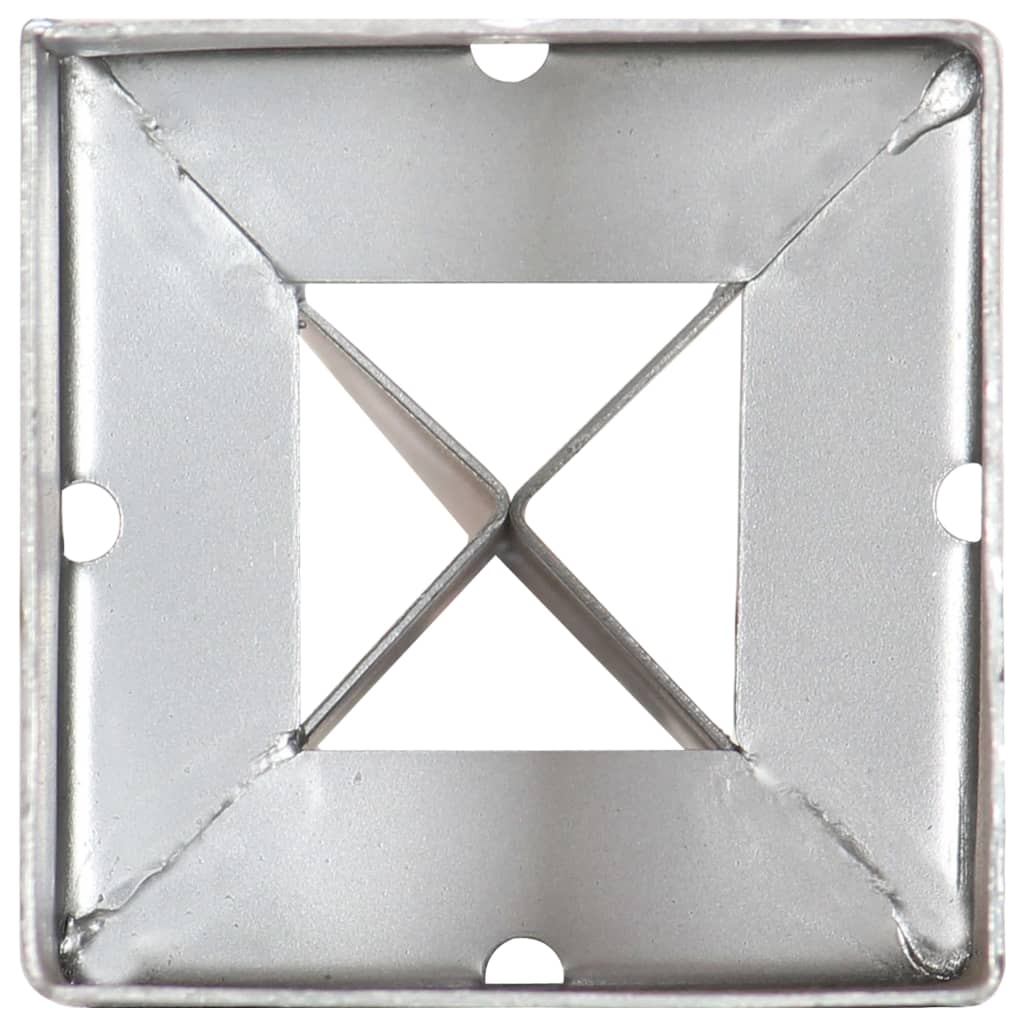 Țăruși de sol, 2 buc., argintiu, 9x9x90 cm, oțel galvanizat