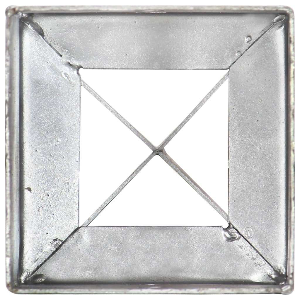 Țăruși de sol, 6 buc., argintiu, 10x10x76 cm, oțel galvanizat