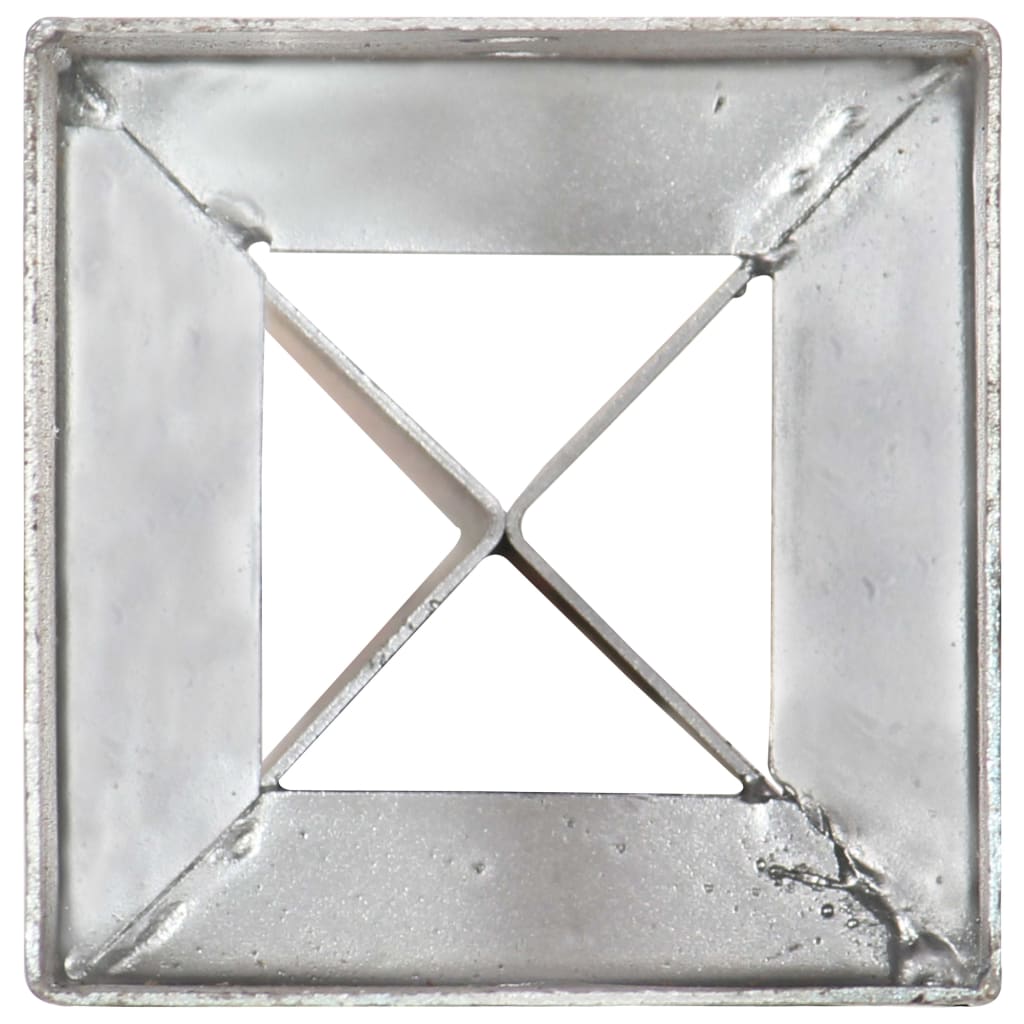 Țăruși de sol, 2 buc., argintiu, 10x10x91 cm, oțel galvanizat