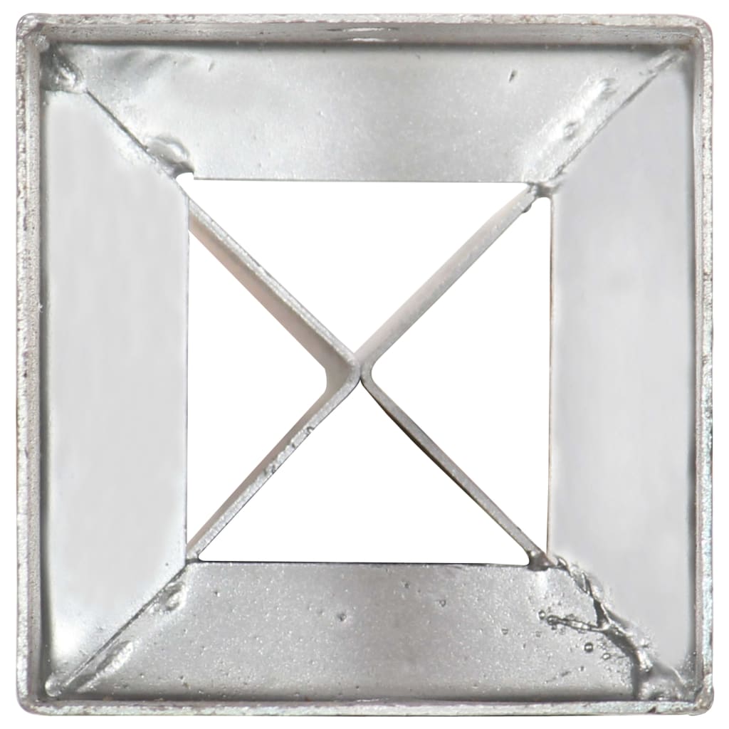 Țăruși de sol, 2 buc., argintiu, 12x12x89 cm, oțel galvanizat
