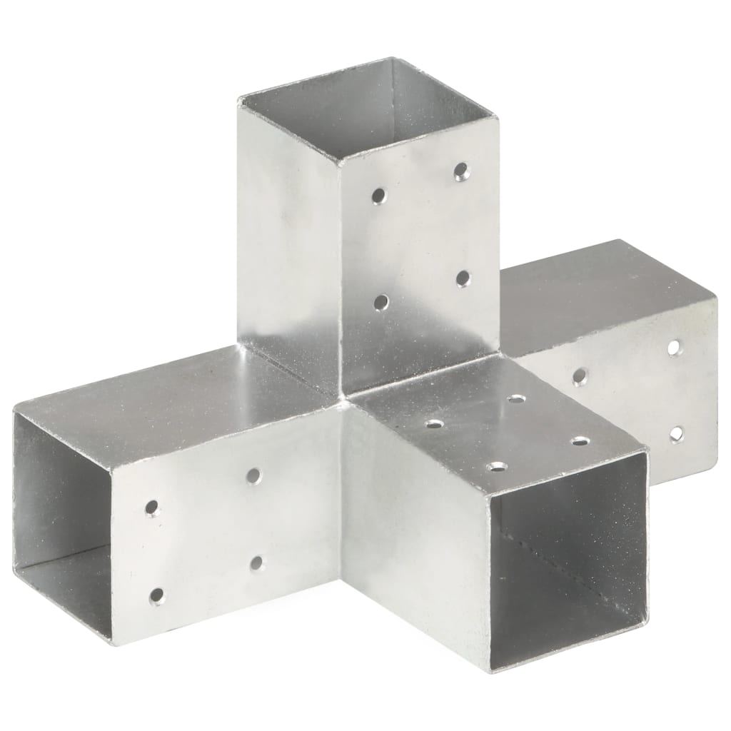 Conectori de grindă, formă X, 4 buc, 71x71 mm, metal galvanizat