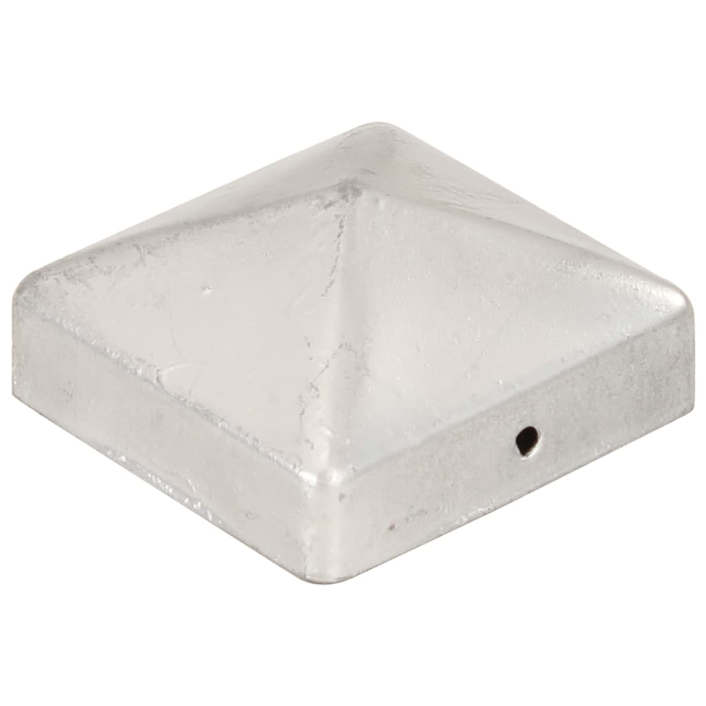 Capace stâlpi de gard piramidă 6 buc. metal galvanizat 71x71 mm