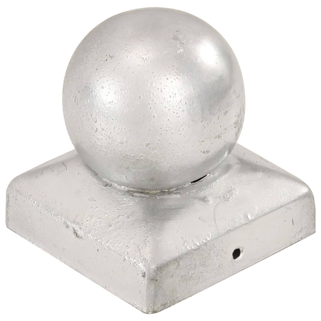 Capace stâlpi tip glob, 6 buc., 71 x 71 mm, metal galvanizat