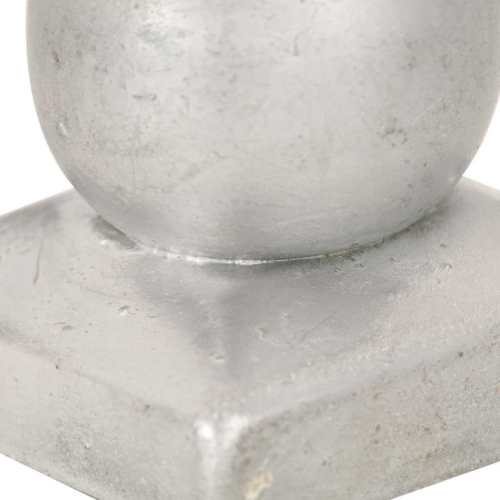 Capace stâlpi tip glob, 6 buc., 71 x 71 mm, metal galvanizat