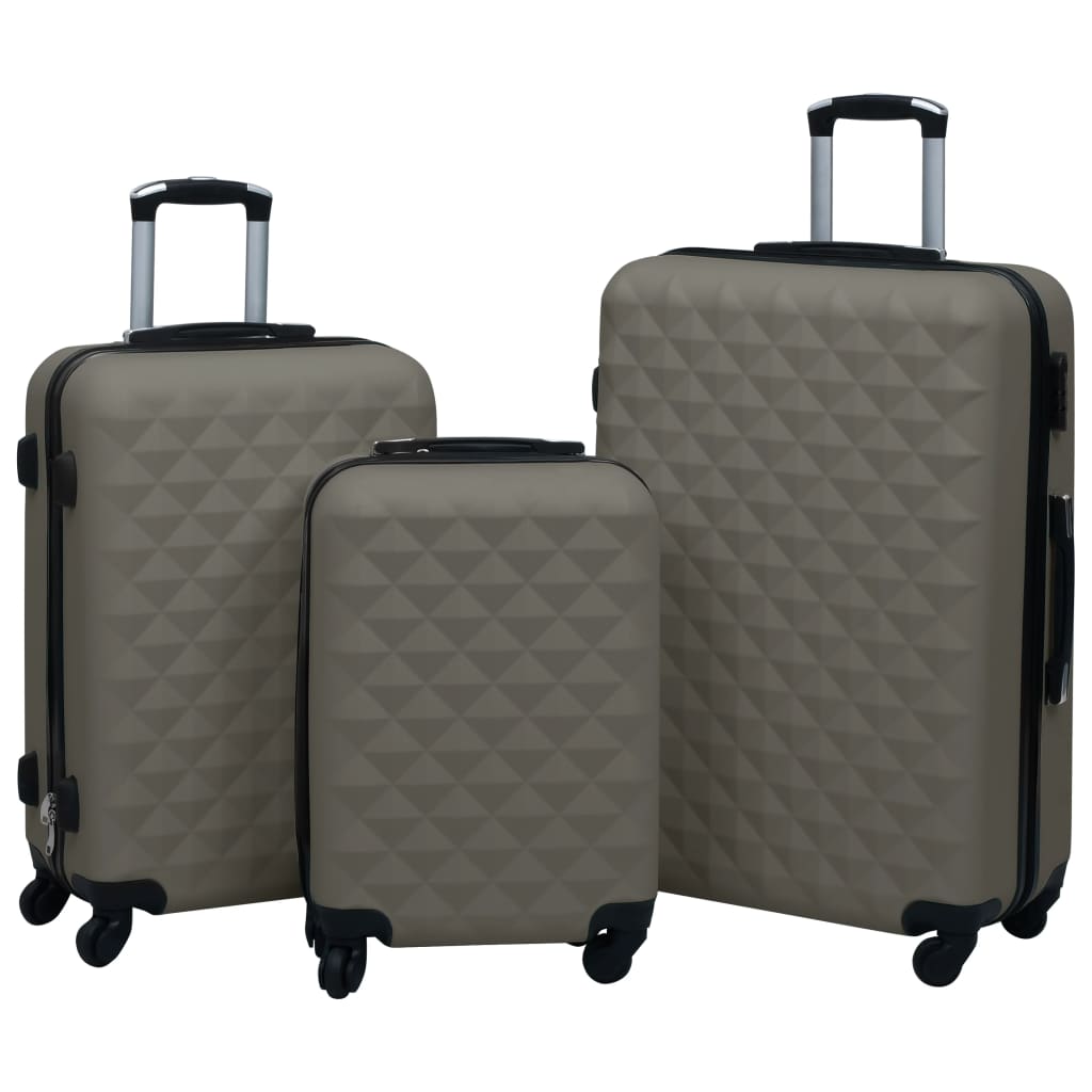Set de valize cu carcasă rigidă, 3 piese, antracit, ABS