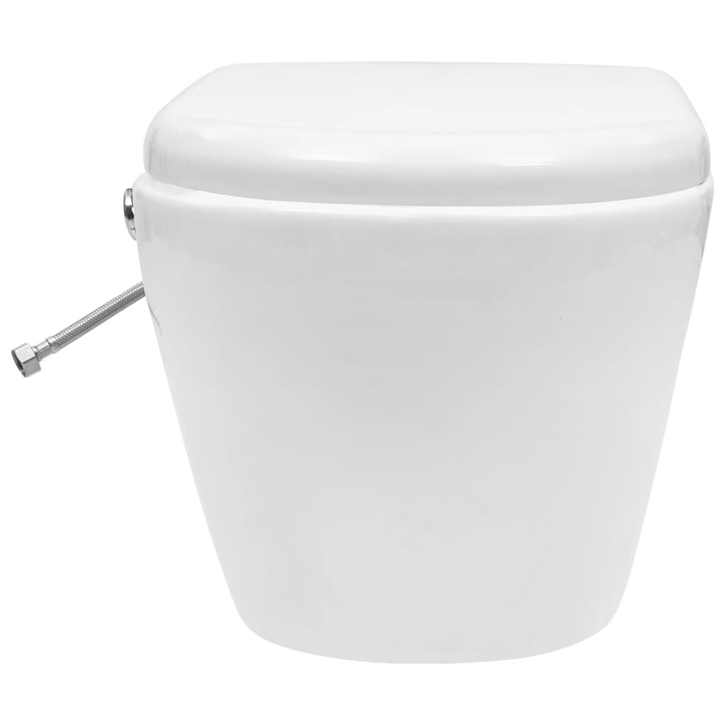 Vas WC suspendat fără ramă cu funcție de bideu, alb, ceramică