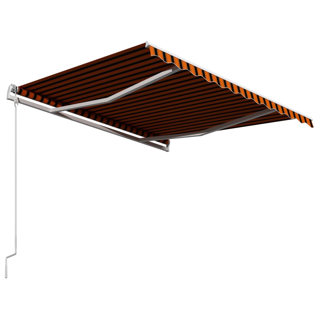 Copertină retractabilă automat, portocaliu & maro, 350 x 250 cm