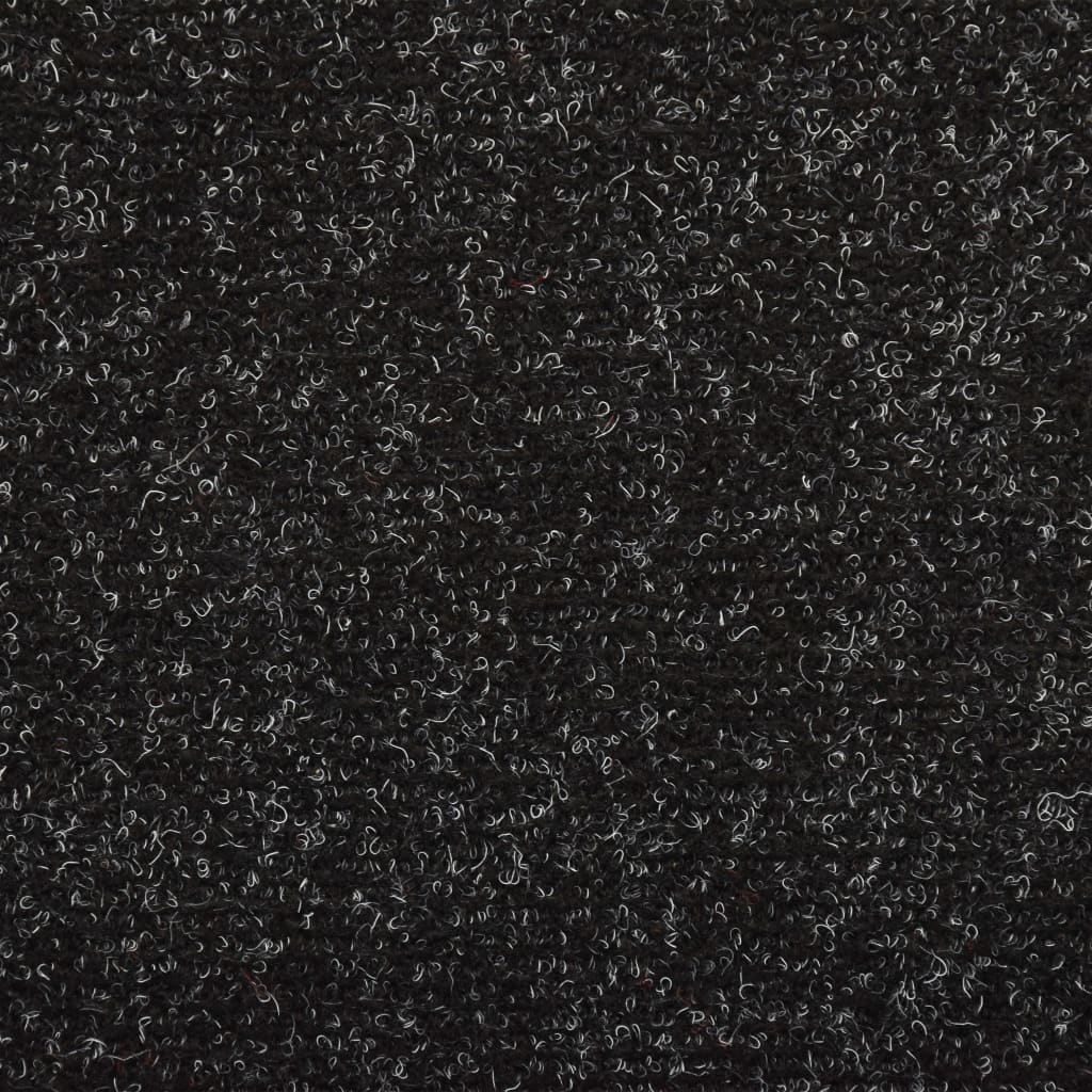 Covorașe de scări cusătură punch, 15 buc., negru, 65 x 25 cm