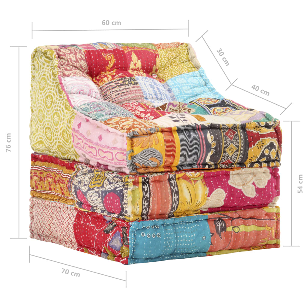 Canapea modulară, model petice, material textil