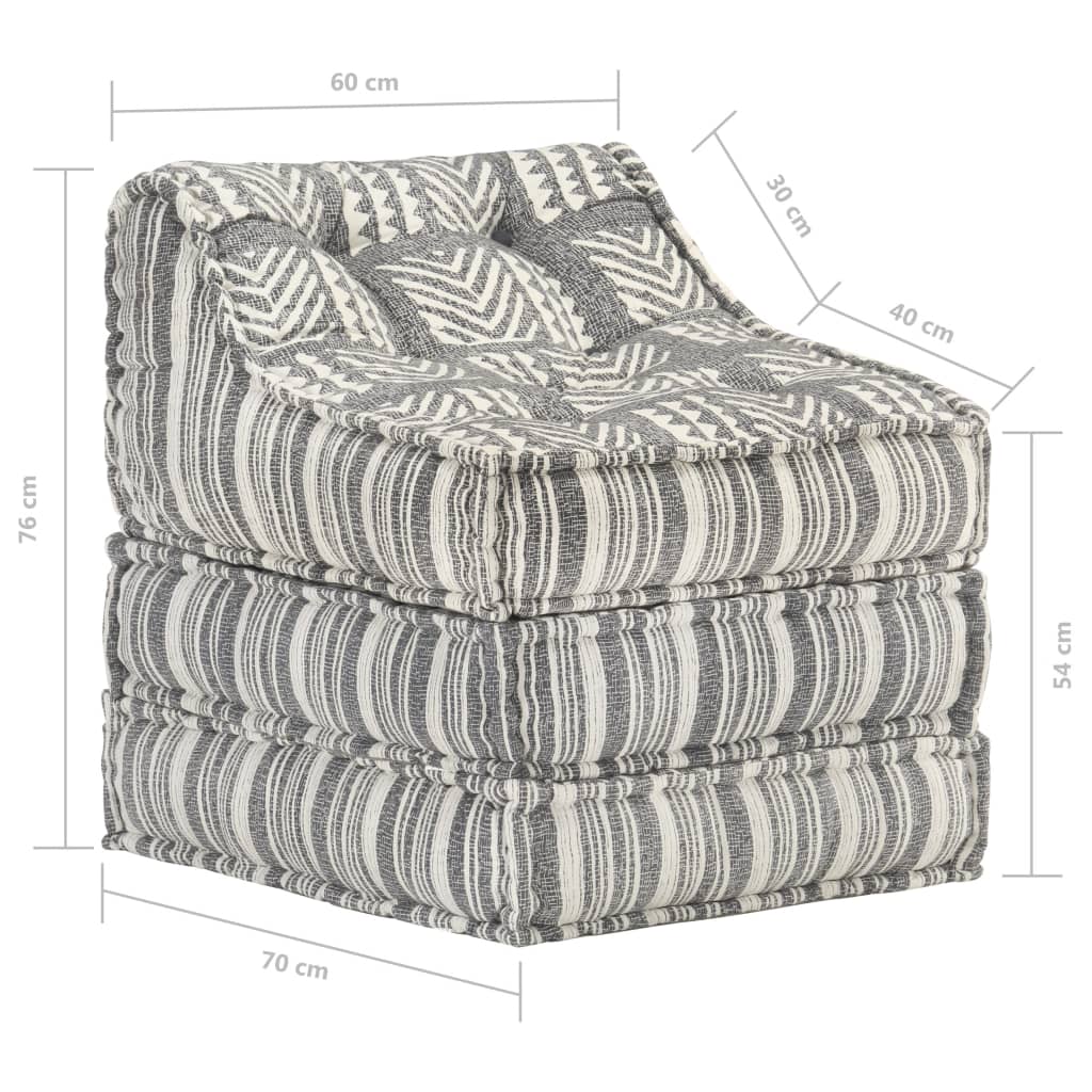 Canapea modulară, negru, material textil