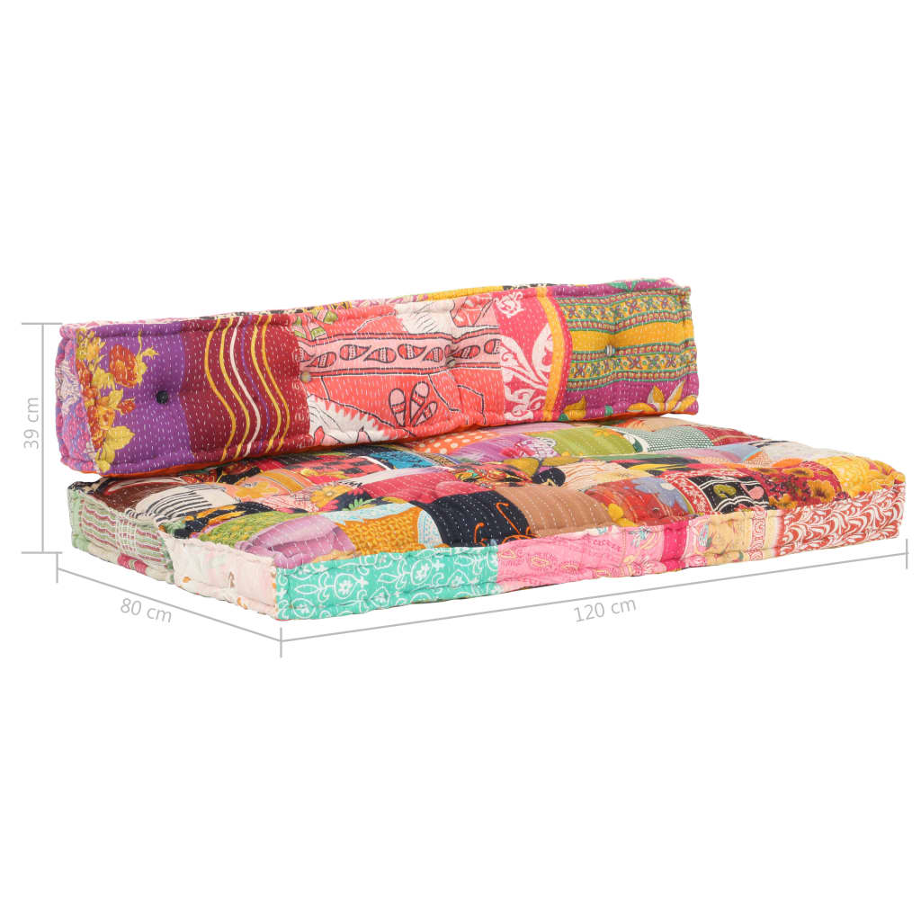 Pernă pentru canapea din paleți, multicolor, textil, petice