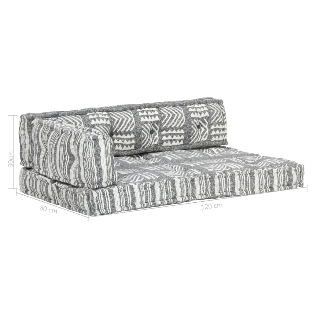 Pernă pentru canapea din paleți, gri, textil, petice