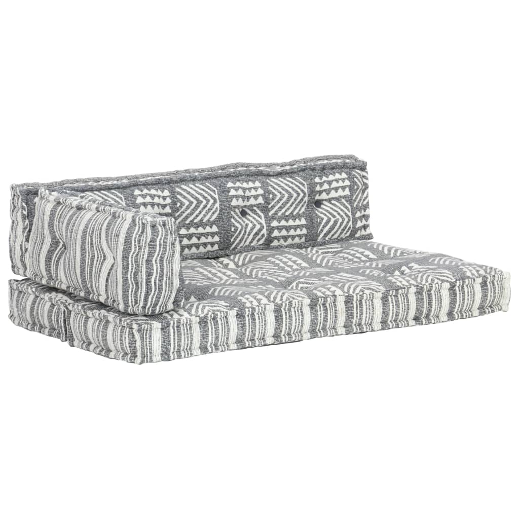 Pernă pentru canapea din paleți, gri, textil, petice