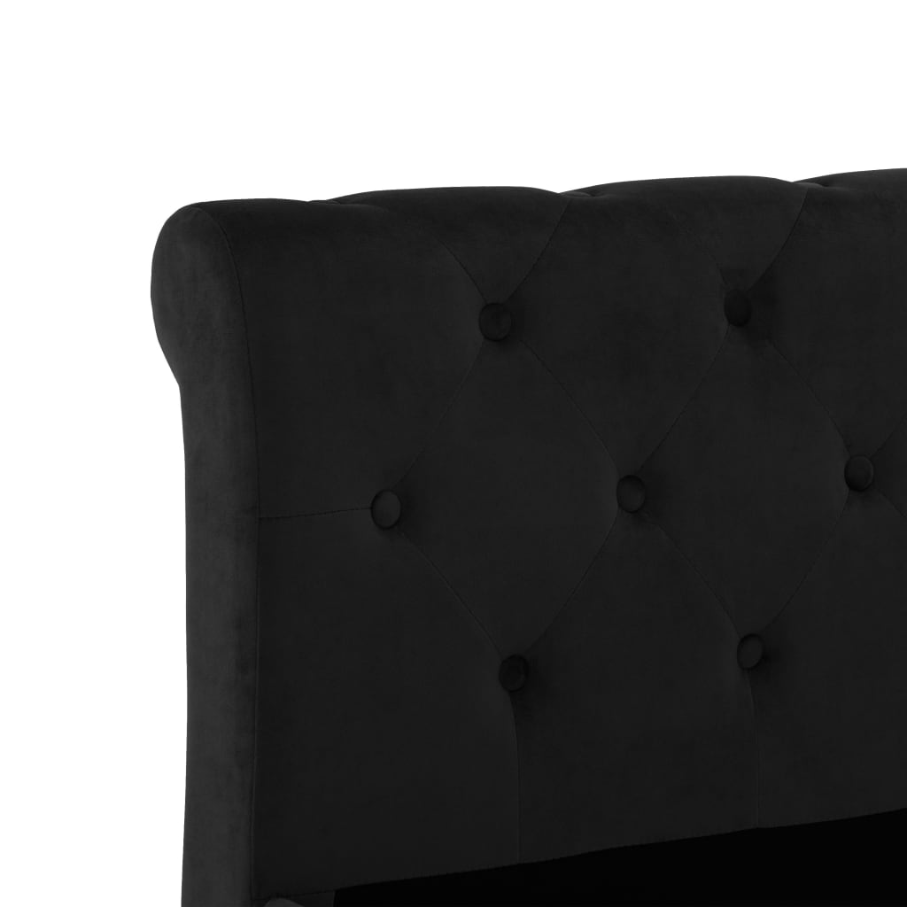 Cadru de pat, negru, 120 x 200 cm, catifea