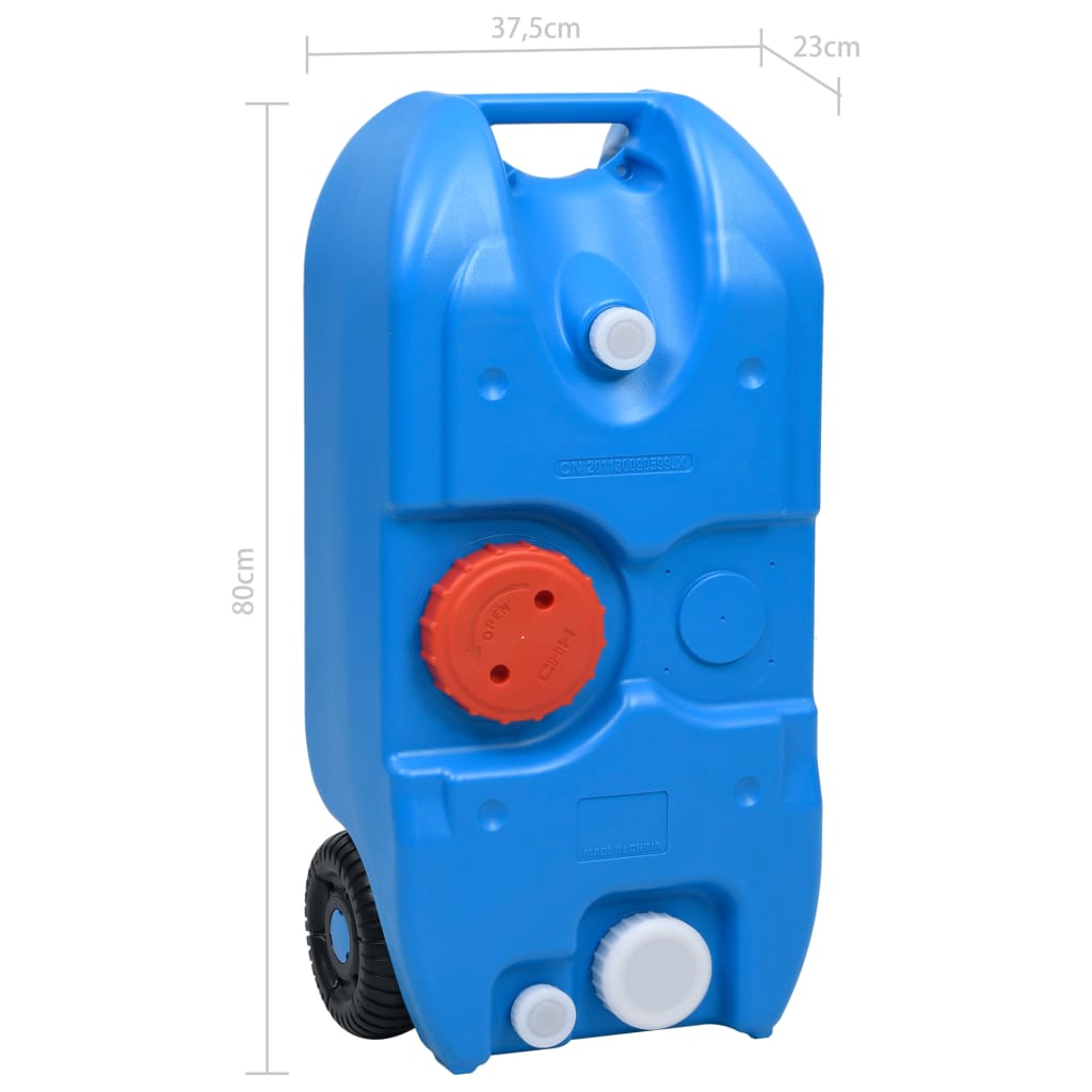 Rezervor de apă cu roți pentru camping, albastru, 40 L