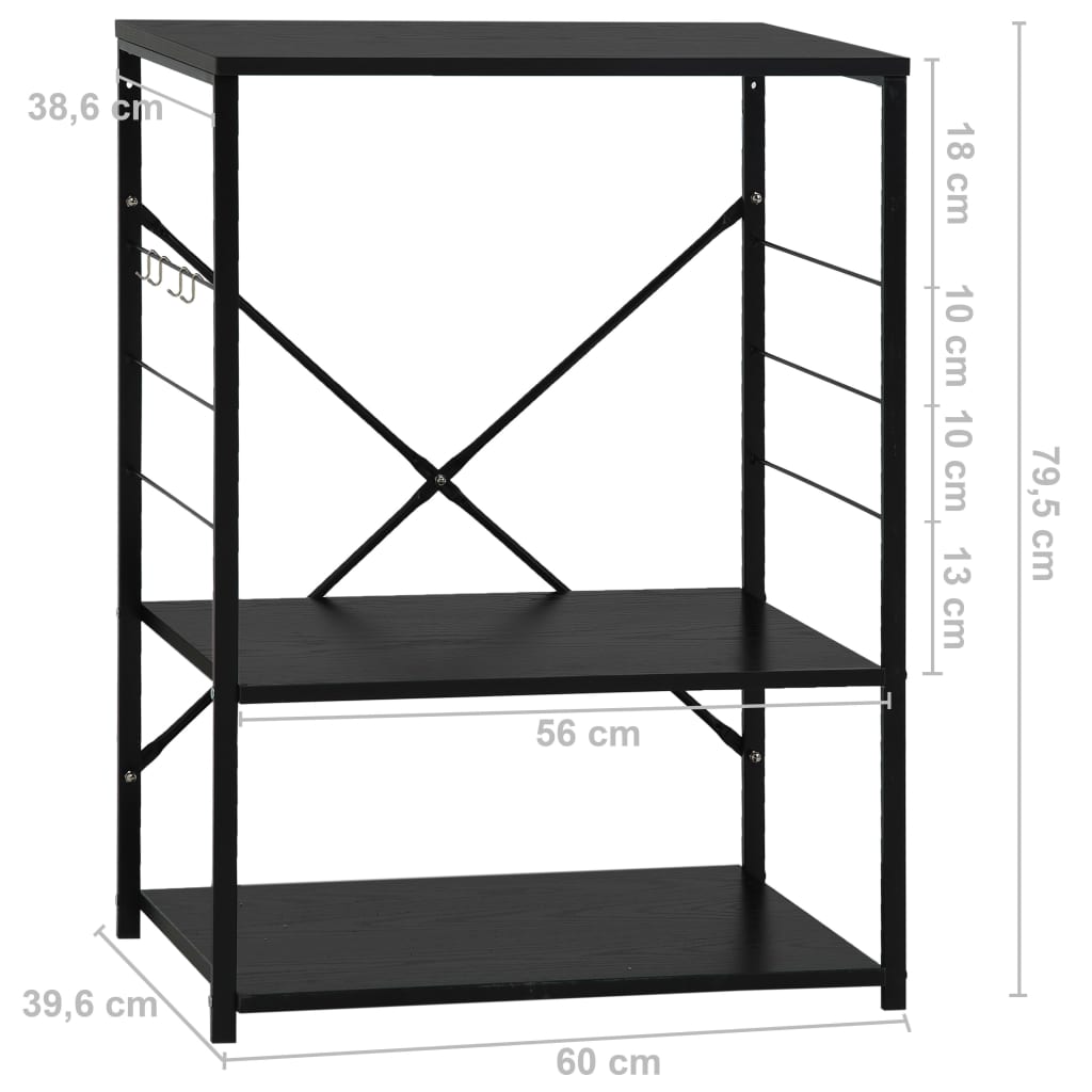 Dulap cuptor microunde, negru, 60 x 39,6 x 79,5 cm, PAL