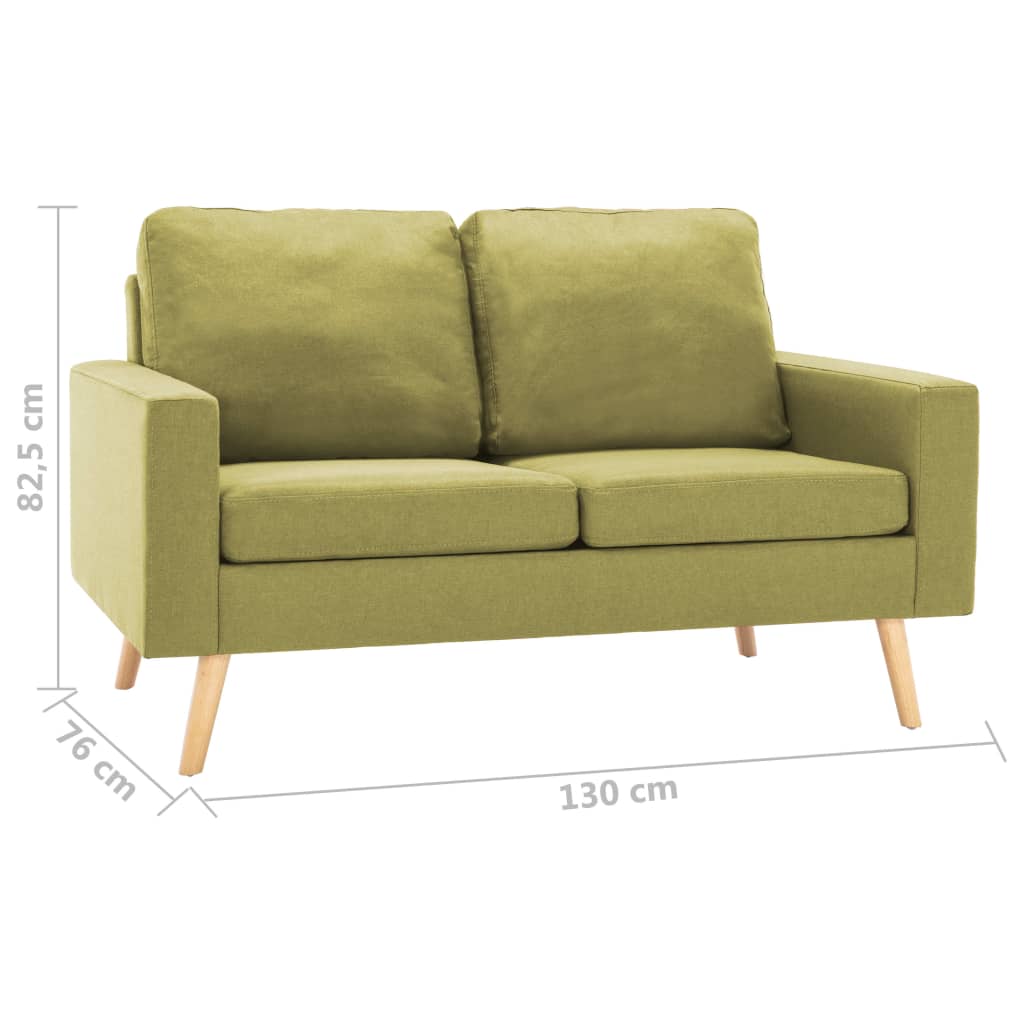 Canapea cu 2 locuri, verde, material textil