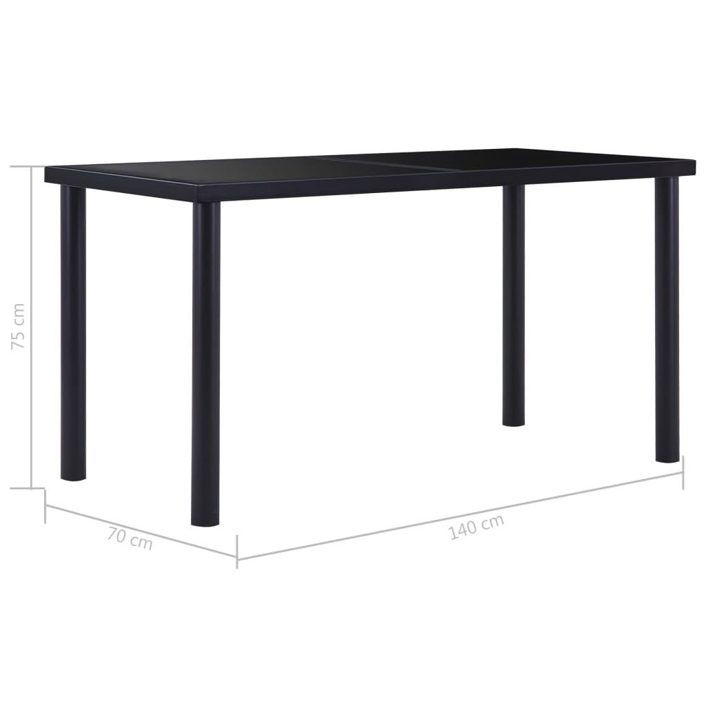 Set mobilier de bucătărie, 5 piese, negru, piele ecologică