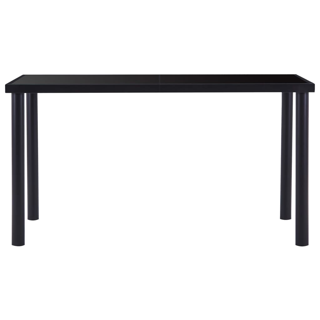 Set mobilier de bucătărie, 5 piese, negru, piele ecologică