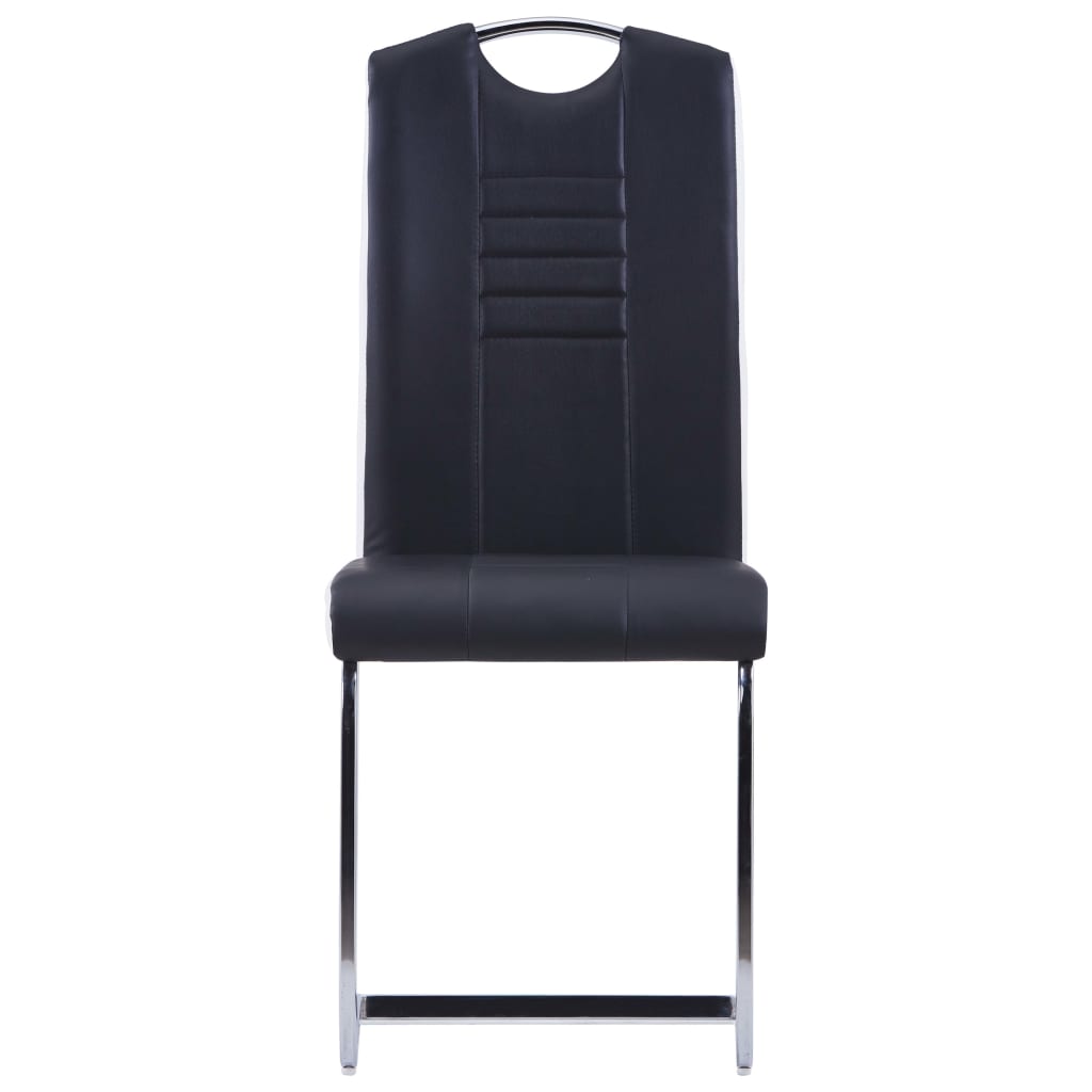 Set mobilier de bucătărie, 5 piese, negru, piele ecologică