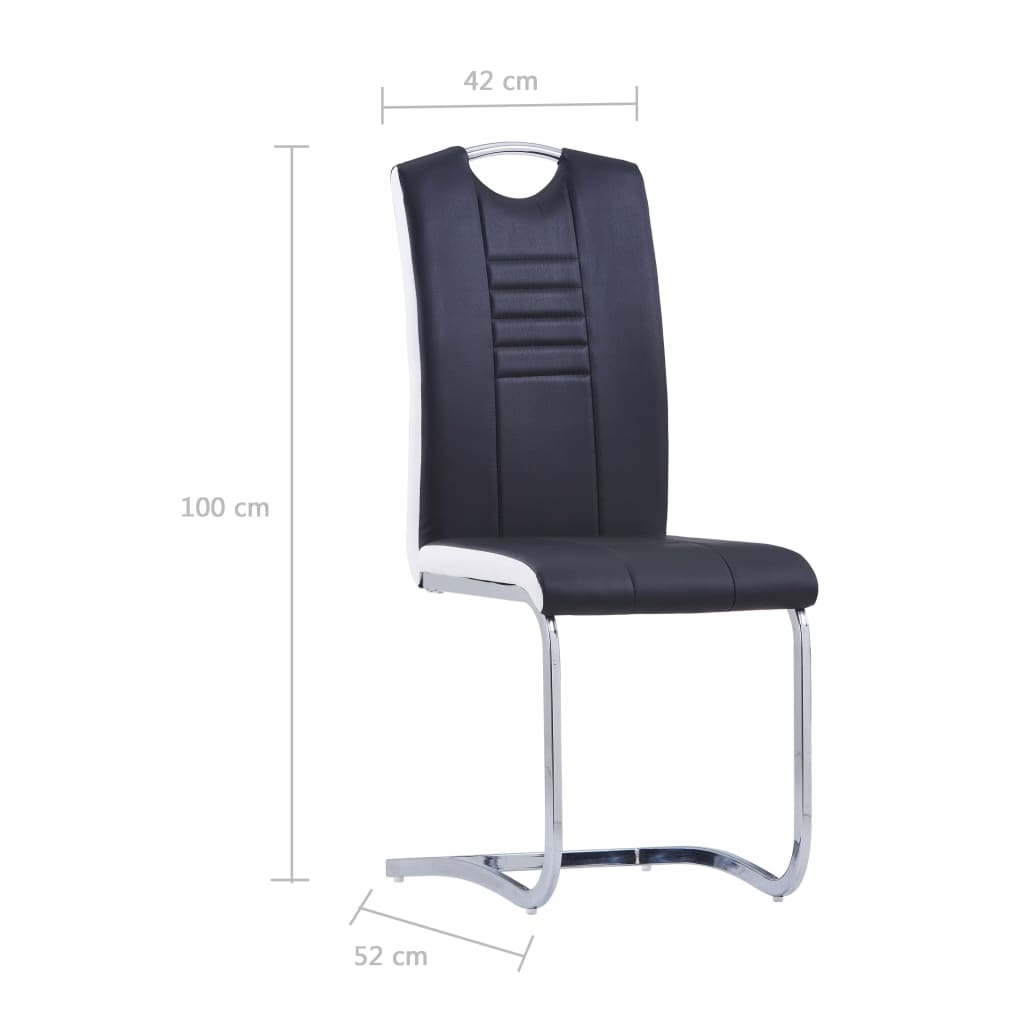 Set mobilier de bucătărie, 5 piese, negru, piele ecologică