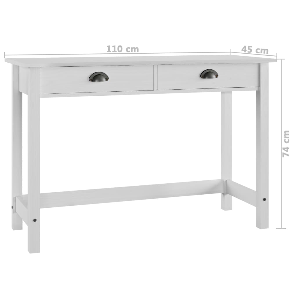 Masă consolă Hill Range cu 2 sertare, 110x45x74 cm, lemn masiv pin