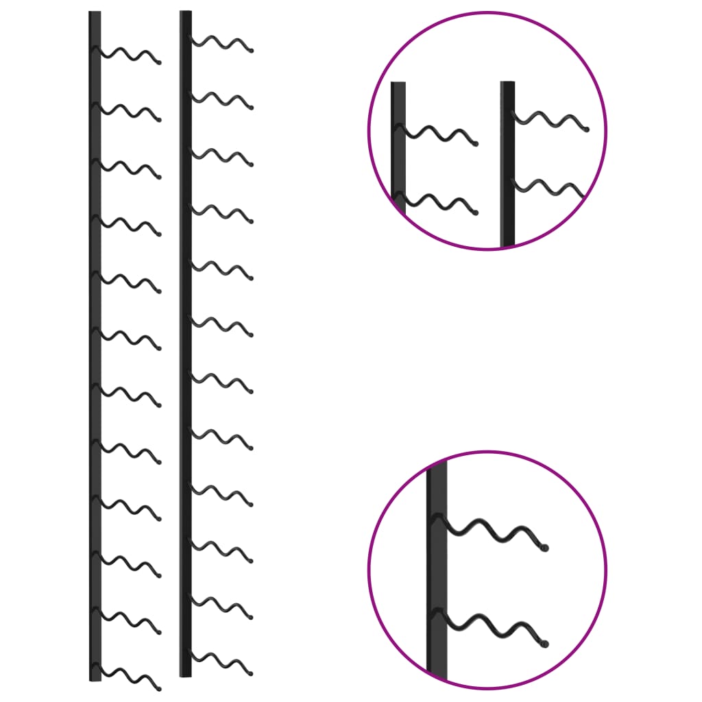 Suport sticle de vin de perete, 24 sticle, negru, fier