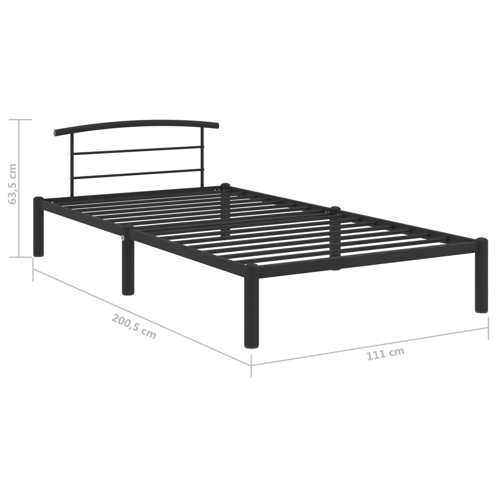 Cadru de pat, negru, 100 x 200 cm, metal