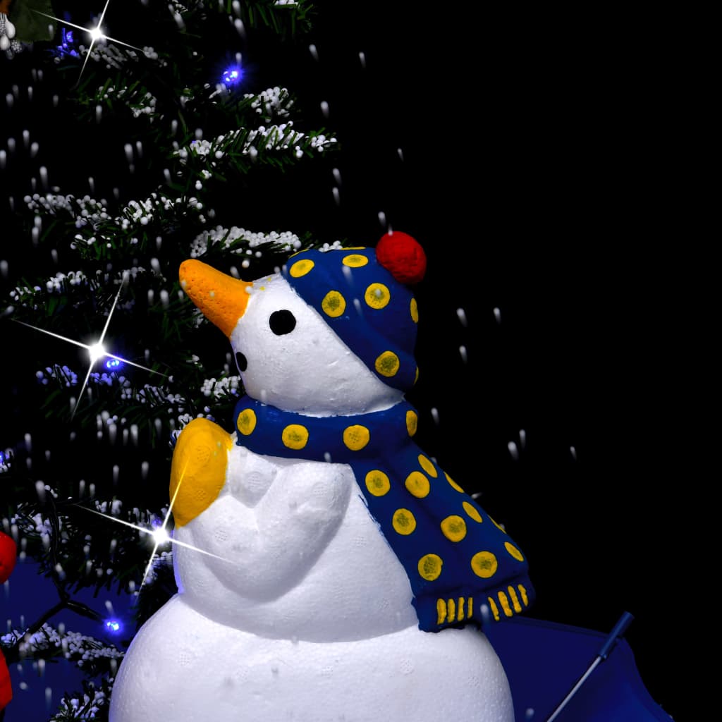Brad de Crăciun cu ninsoare și bază umbrelă albastru 170 cm PVC