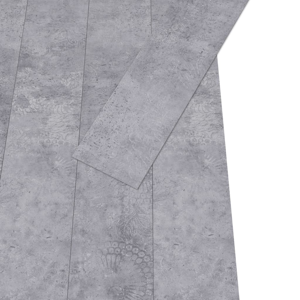 Plăci de pardoseală, gri ciment, 5,26 m², PVC, 2 mm