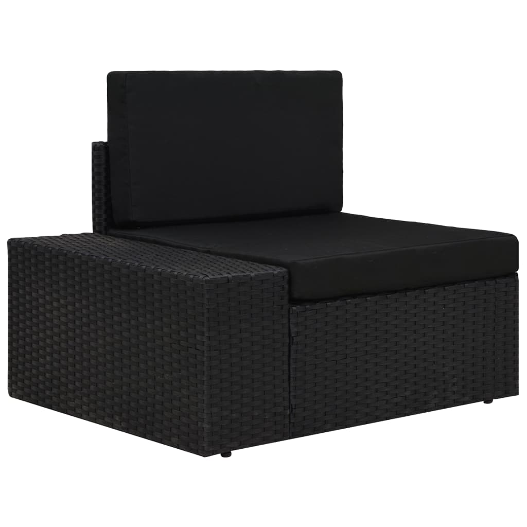 Set mobilier grădină, 5 piese, negru, poliratan