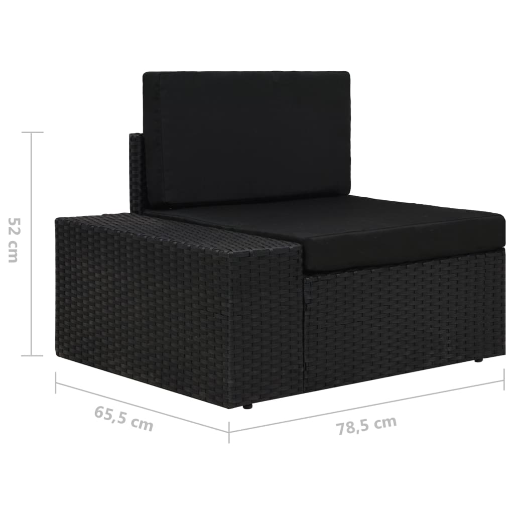 Set mobilier grădină, 5 piese, negru, poliratan