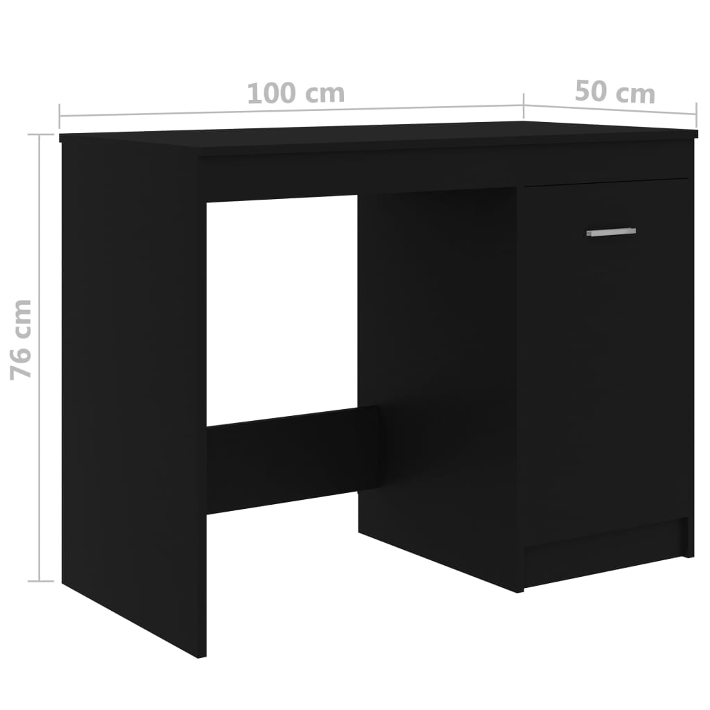 Birou, negru, 140 x 50 x 76 cm, PAL