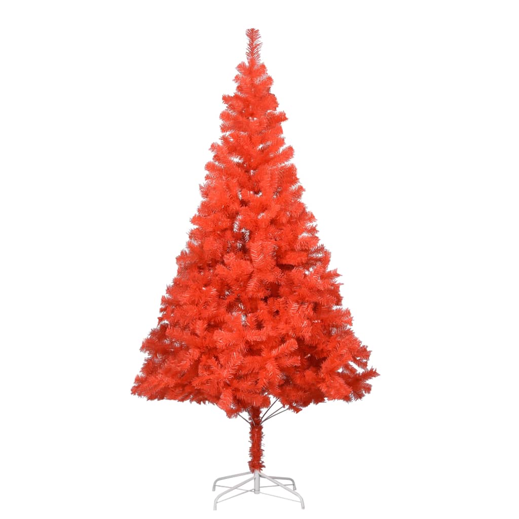Pom de Crăciun artificial cu suport, roșu, 213 cm, PVC