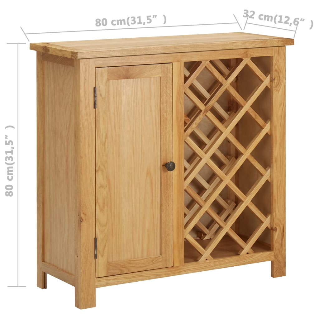 Dulap sticle de vin, 11 sticle, 80x32x80 cm, lemn de stejar