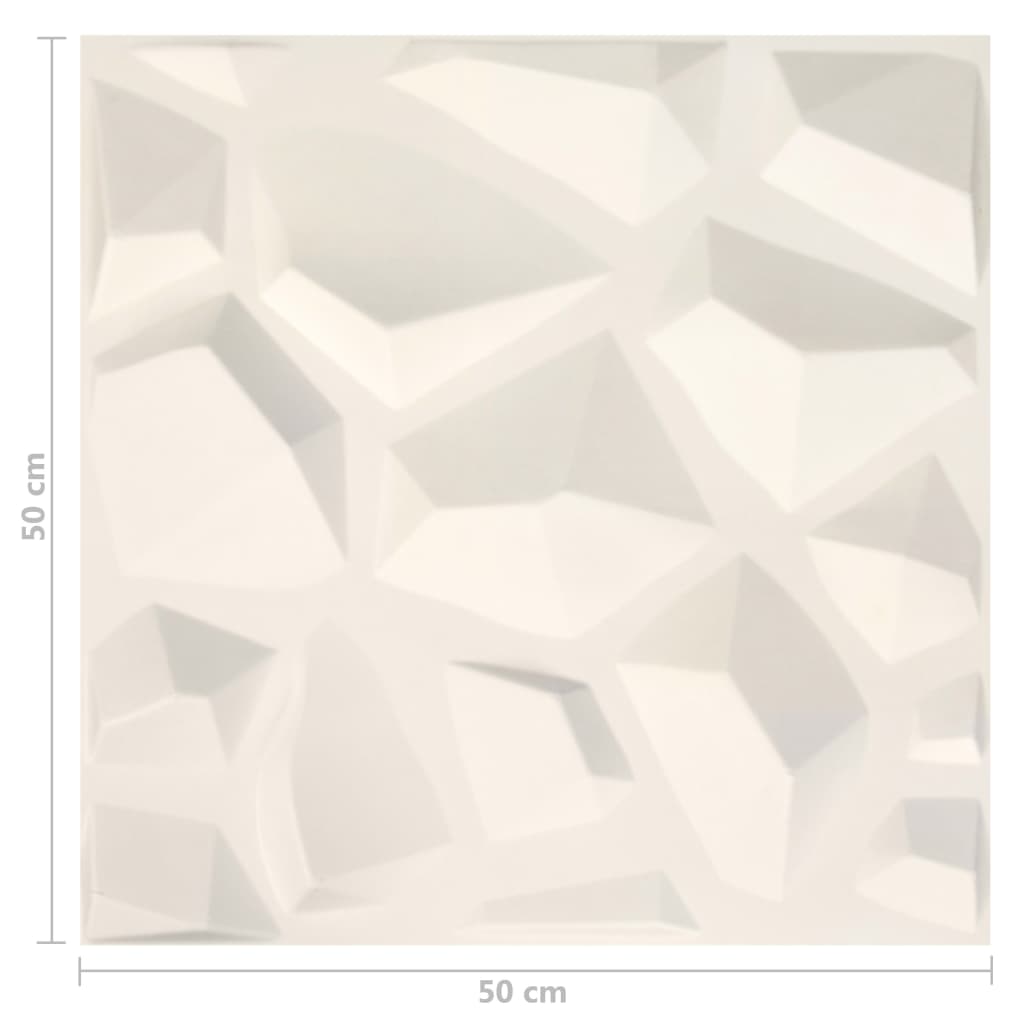 Panouri de perete 3D, 12 buc., 0,5 x 0,5 m, 3 m²