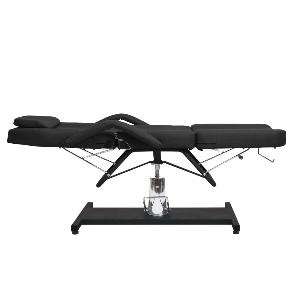 Masă de masaj, negru, 180 x 62 x (87-112) cm
