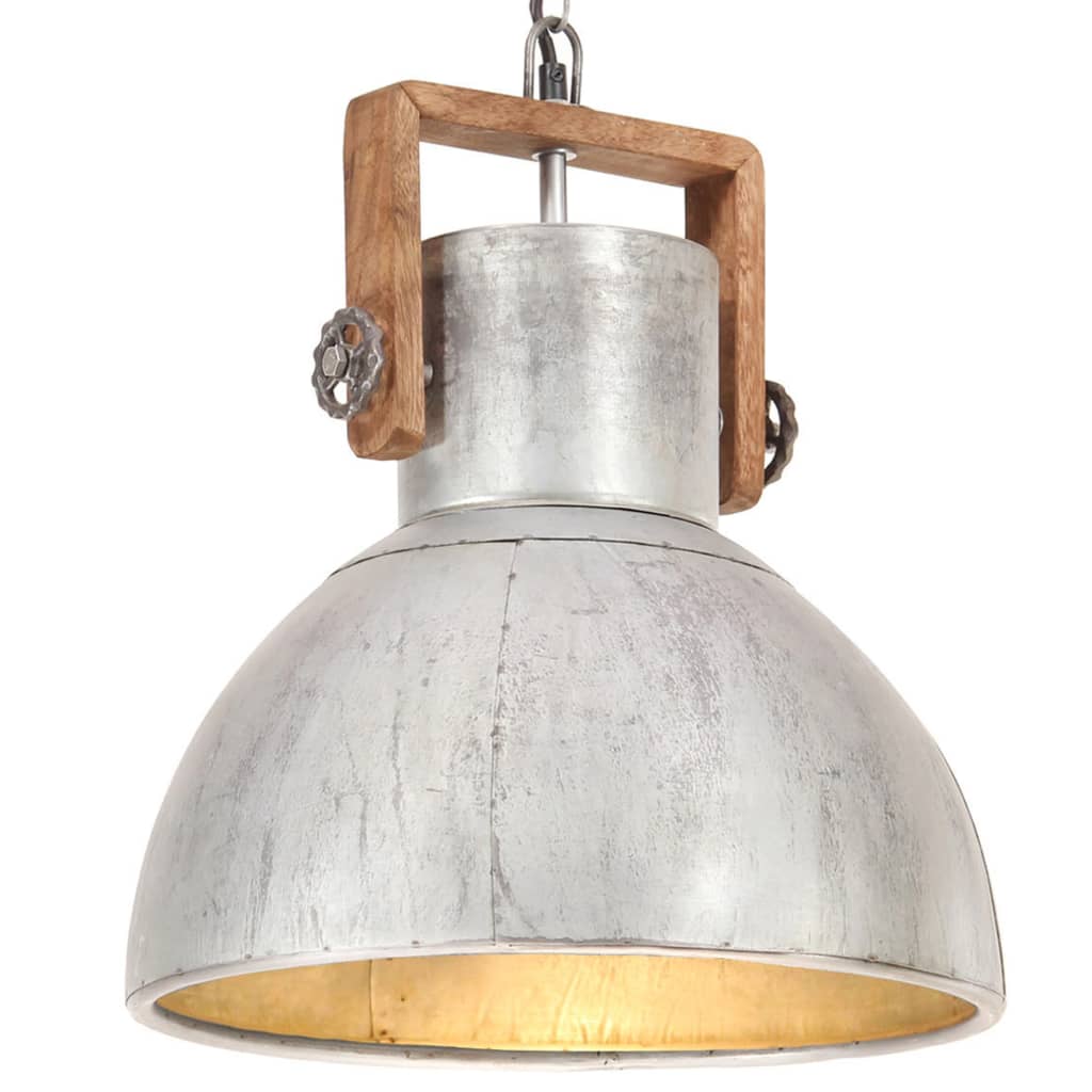 Lampă suspendată industrială 25 W, argintiu, 40 cm, E27, rotund