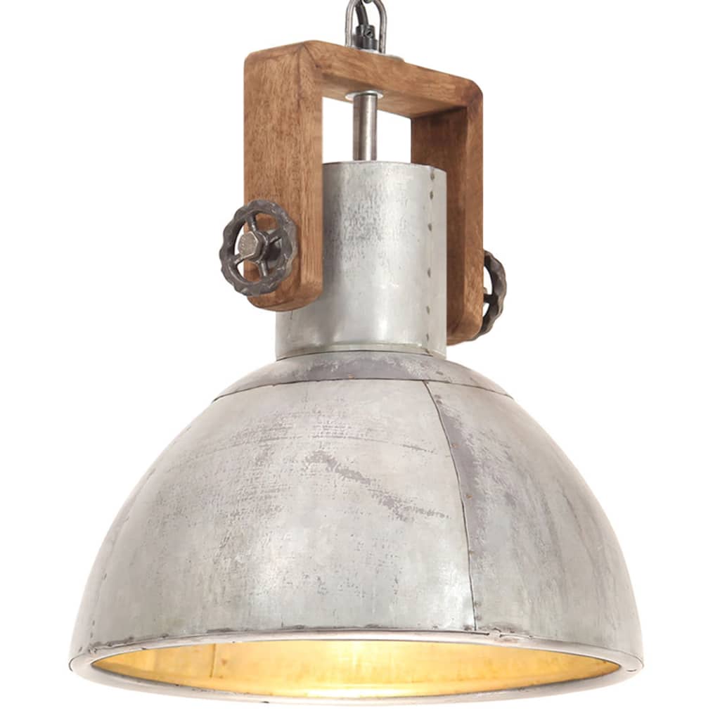 Lampă suspendată industrială, 25 W, argintiu, rotund, 30 cm E27