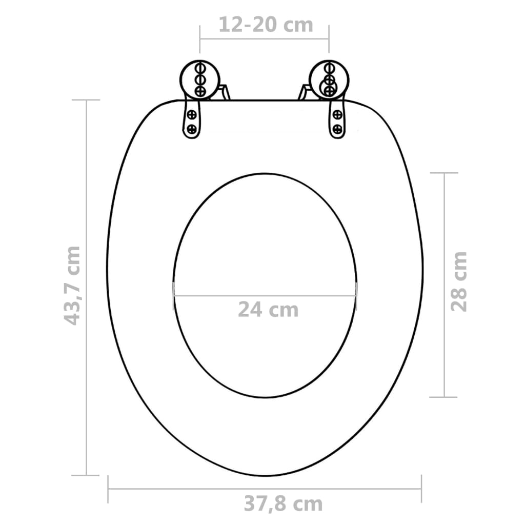 Capac WC, MDF, verde, model picătură de apă