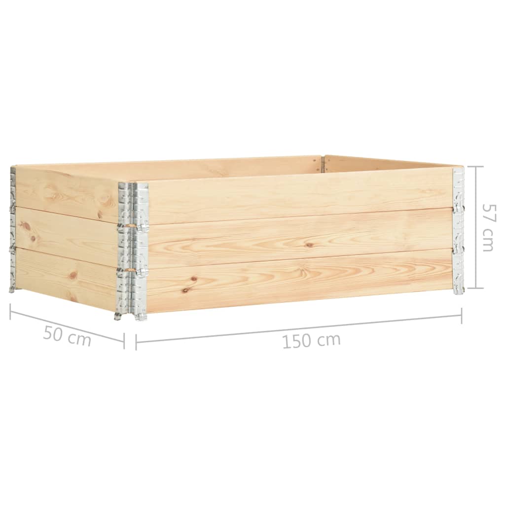 Straturi înălțate, 3 buc., 50 x 150 cm, lemn masiv de pin