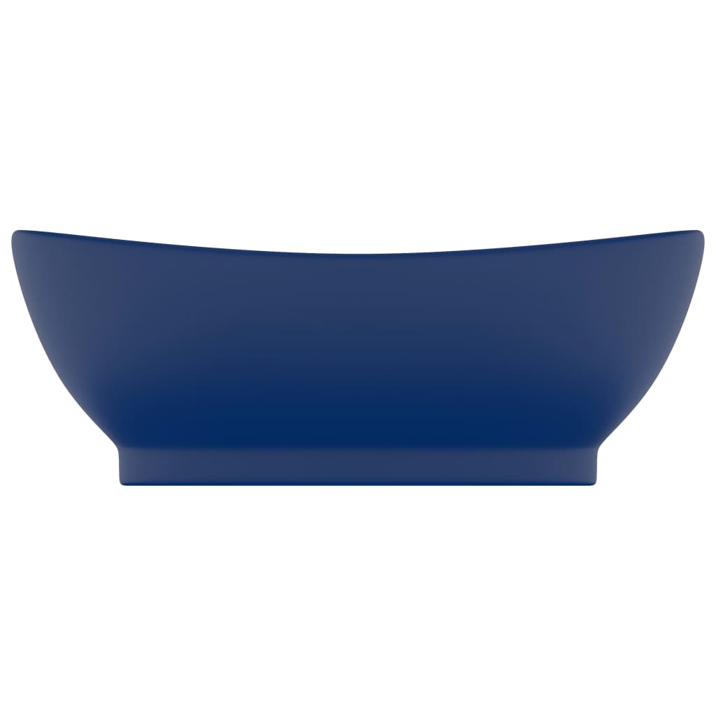 Chiuvetă lux preaplin albastru mat 58,5x39 cm ceramică oval