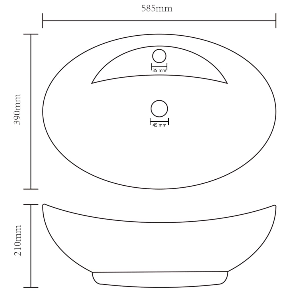 Chiuvetă lux cu preaplin gri deschis mat 58,5x39cm ceramic oval