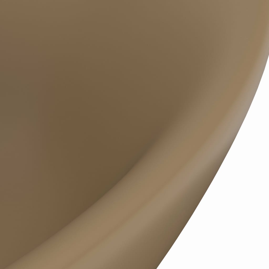 Chiuvetă lux cu preaplin, crem mat, 58,5x39 cm ceramică, oval