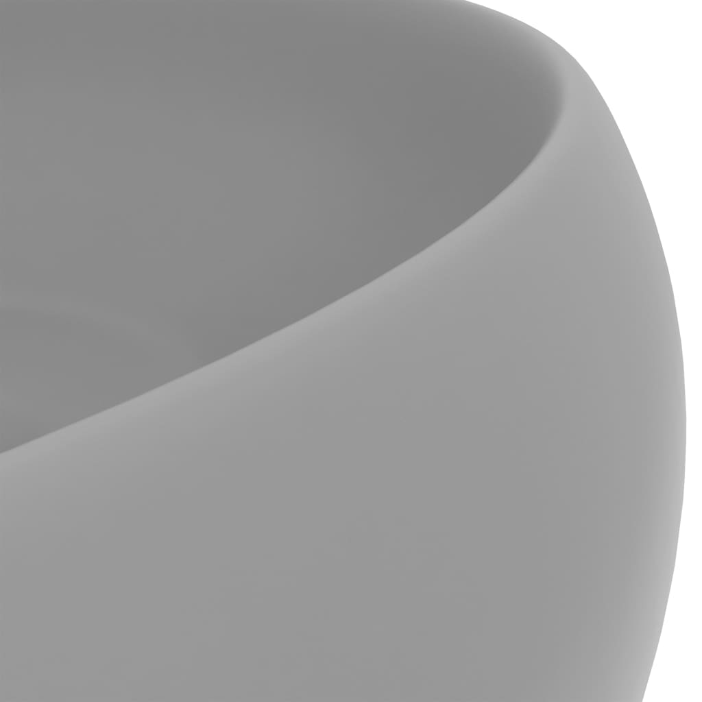 Chiuvetă baie lux gri deschis mat 40x15 cm ceramică rotund