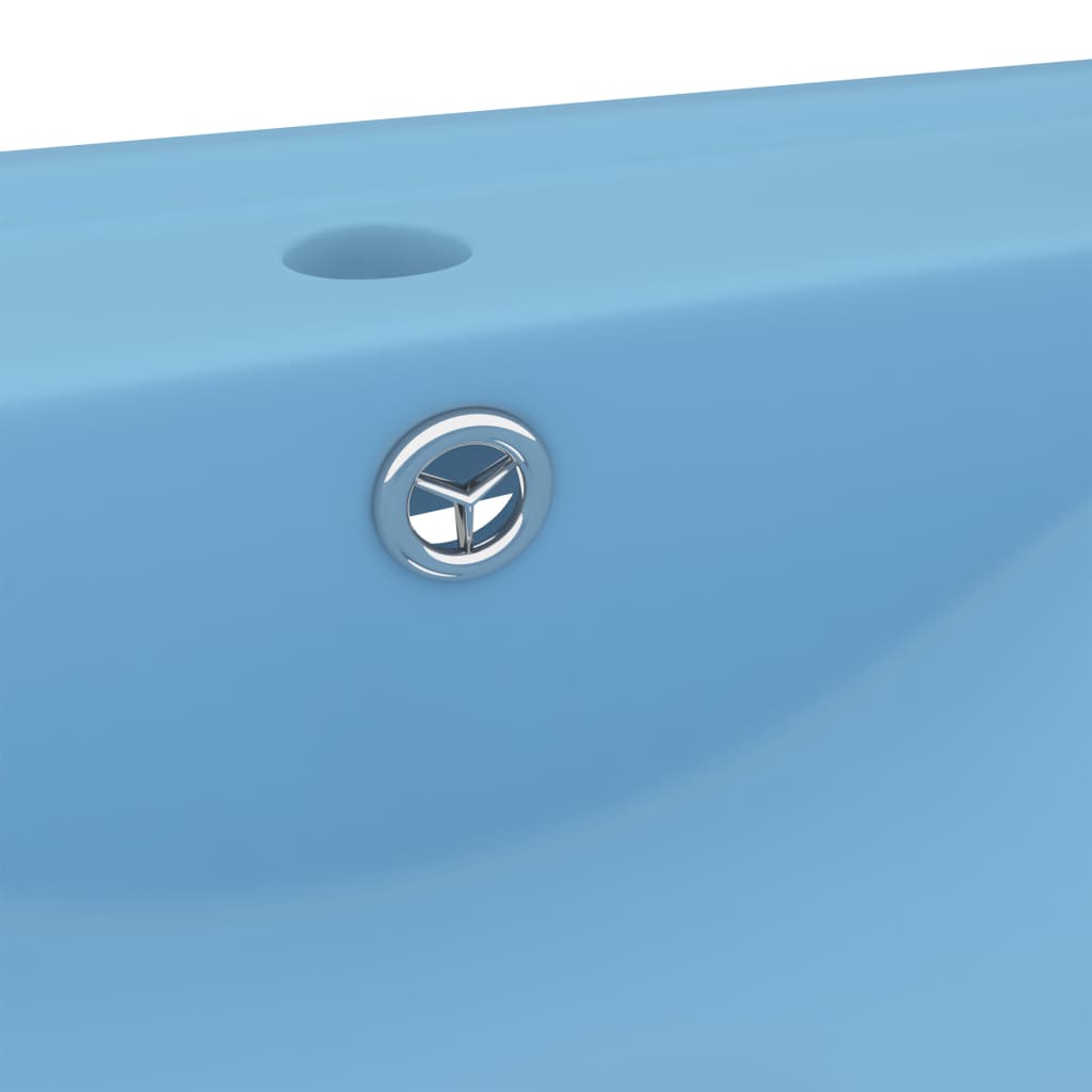 Chiuvetă baie lux, orificiu robinet, 60x46 cm bleu mat ceramică