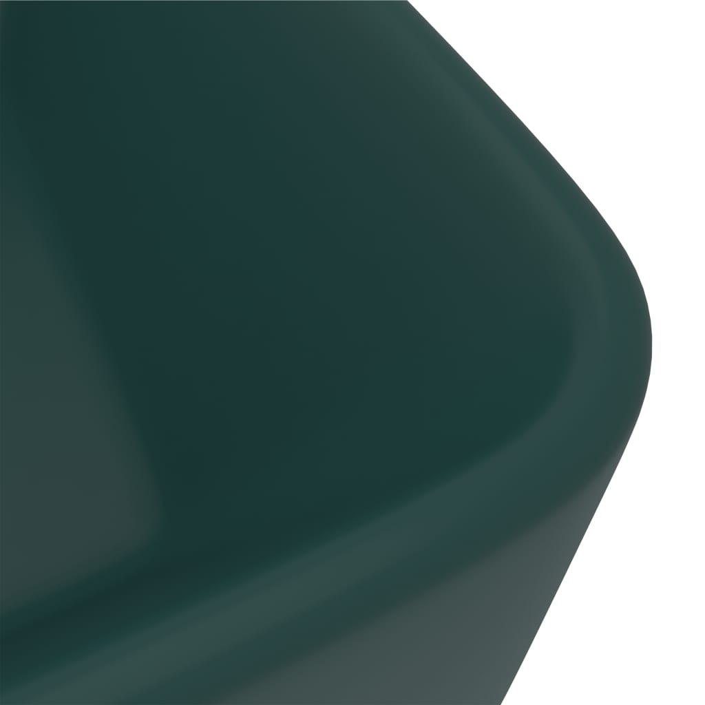 Chiuvetă de baie lux, verde închis mat, 41x30x12 cm, ceramică