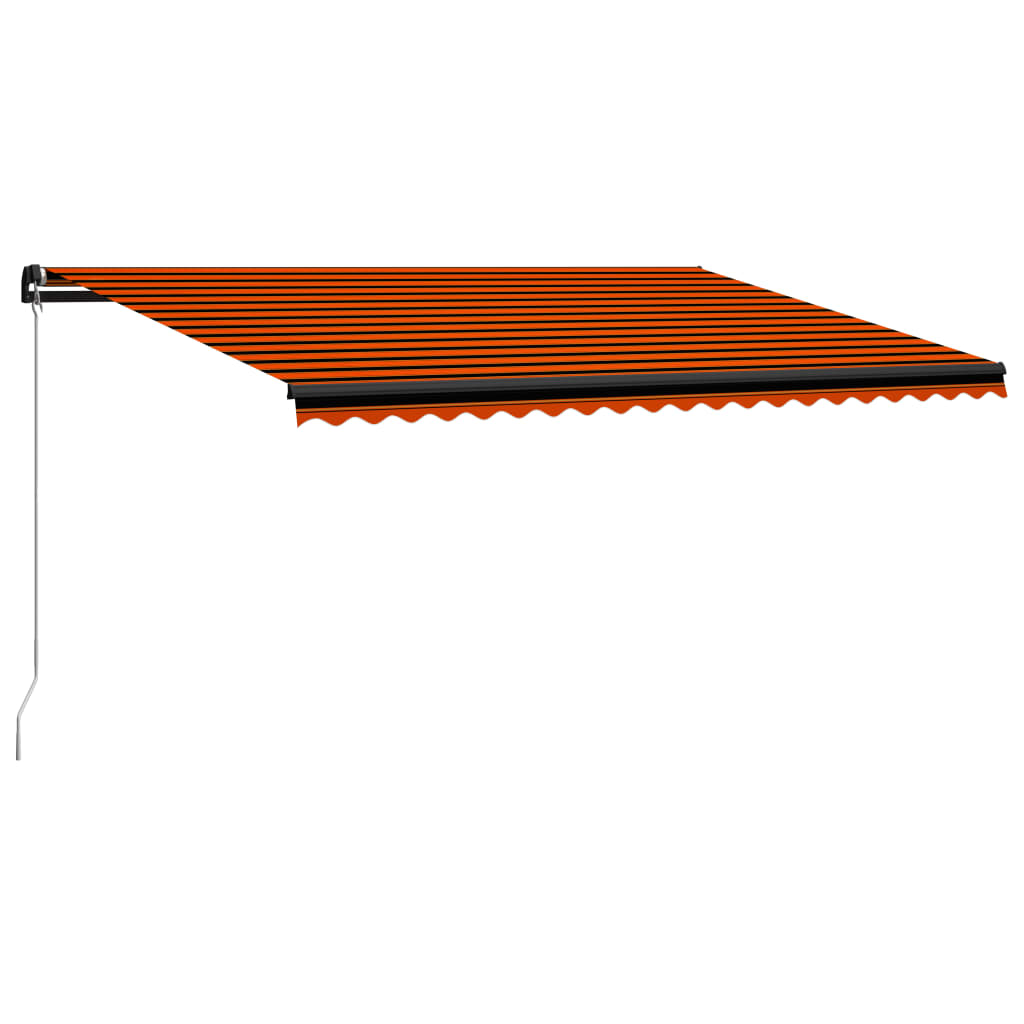 Copertină retractabilă manual, portocaliu și maro, 500 x 300 cm