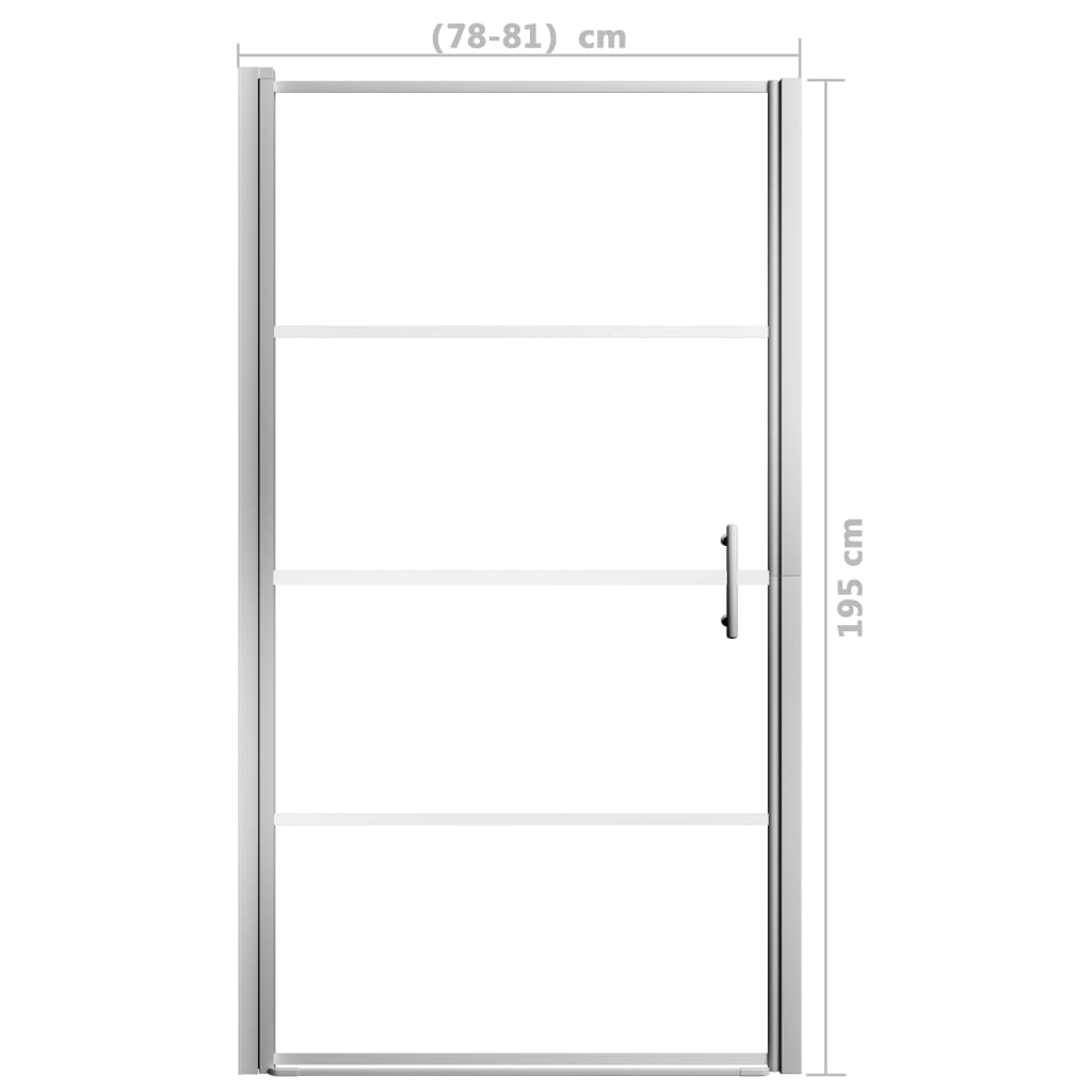 Ușă de duș, 81 x 195 cm, sticlă securizată mată